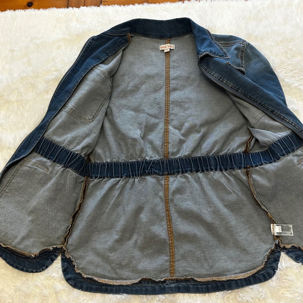 Knox Rose Blue Denim Zip-Front Jacket - Picture 10 of 12